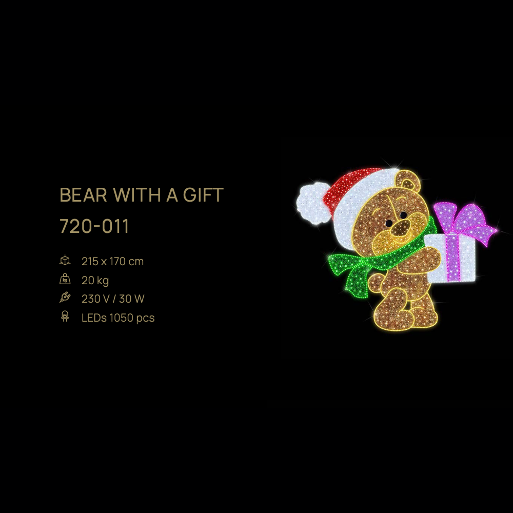 Bear with a Gift — figură LED