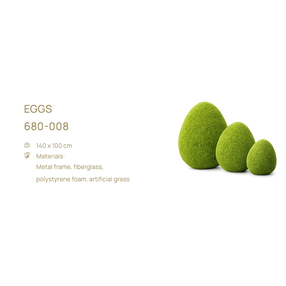 Eggs — figură topiară, 140 × 100 cm