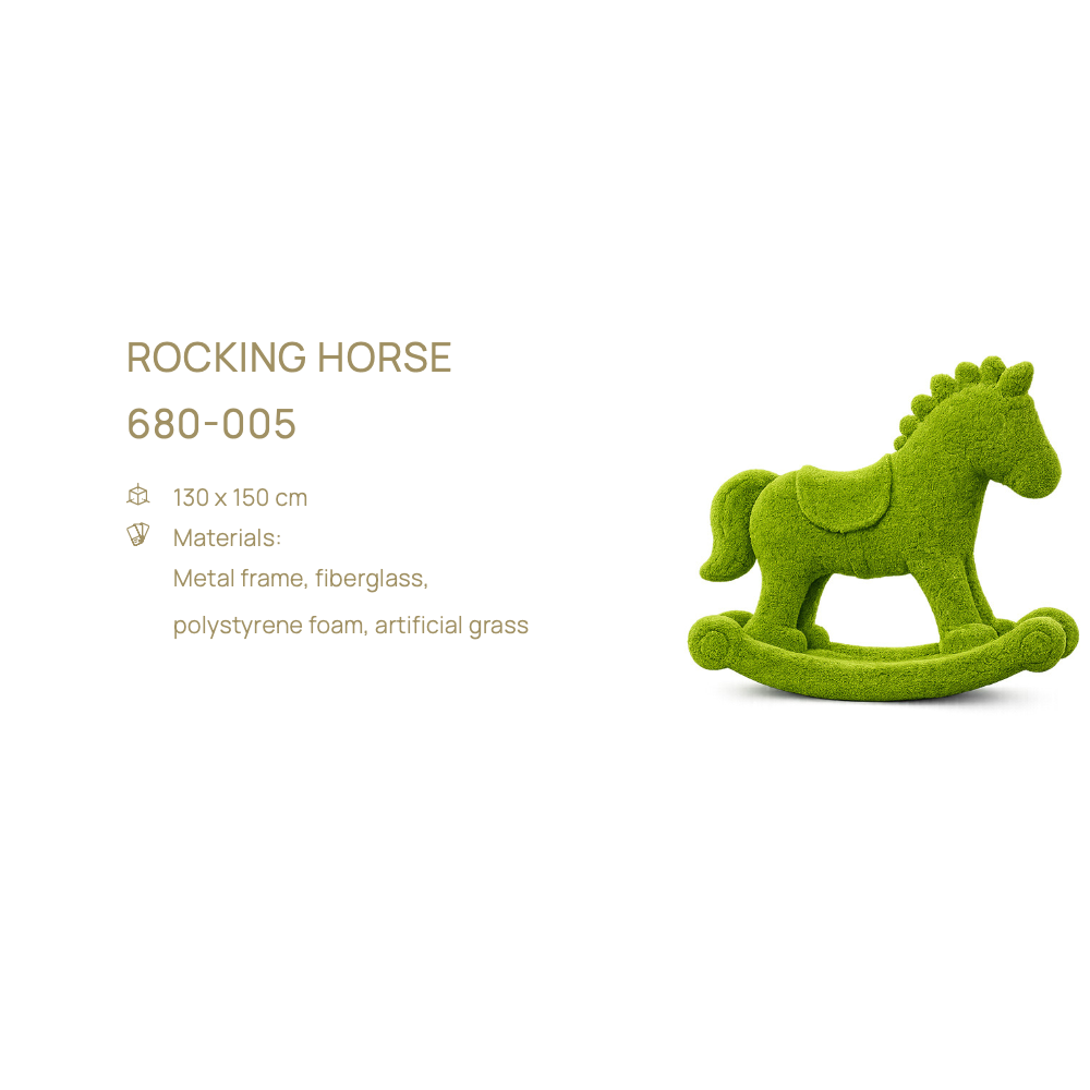 Rocking Horse — figură topiară, 130 × 150 cm