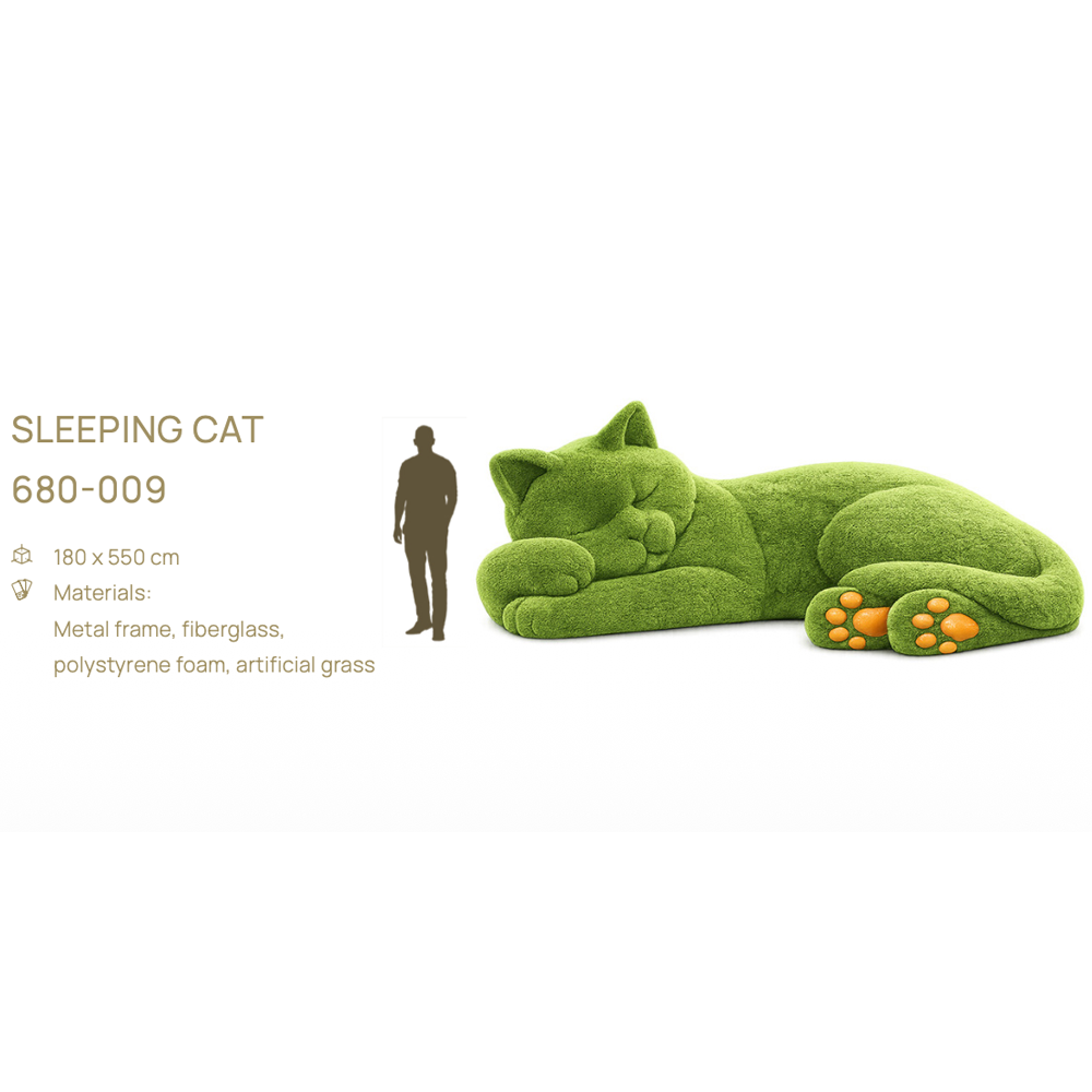 Sleeping Cat — топиарная фигура, 180 × 550 cm