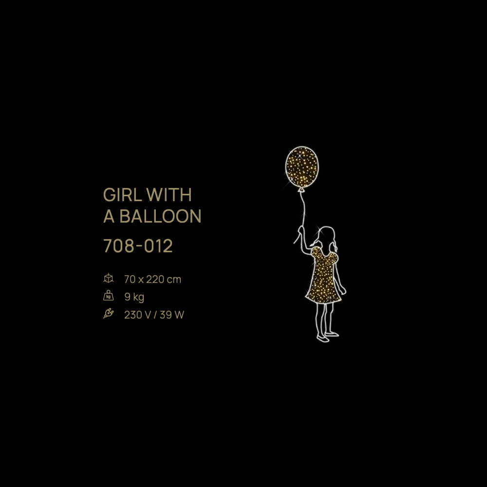 Girl with a Balloon — figură LED