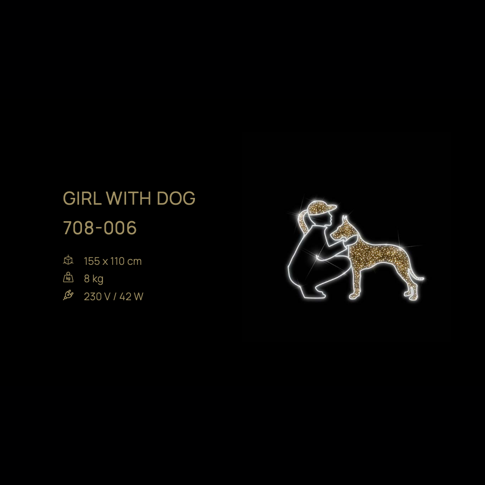 Girl with Dog — figură LED