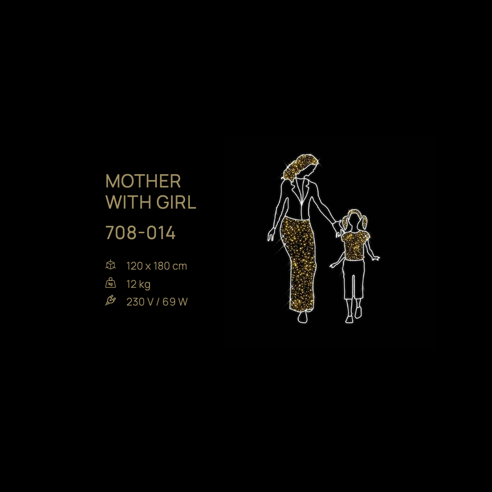Mother with Girl — figură LED