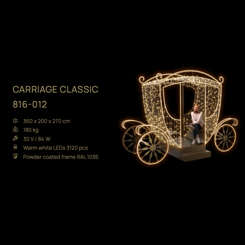 Carriage Classic (Gold) — figură LED