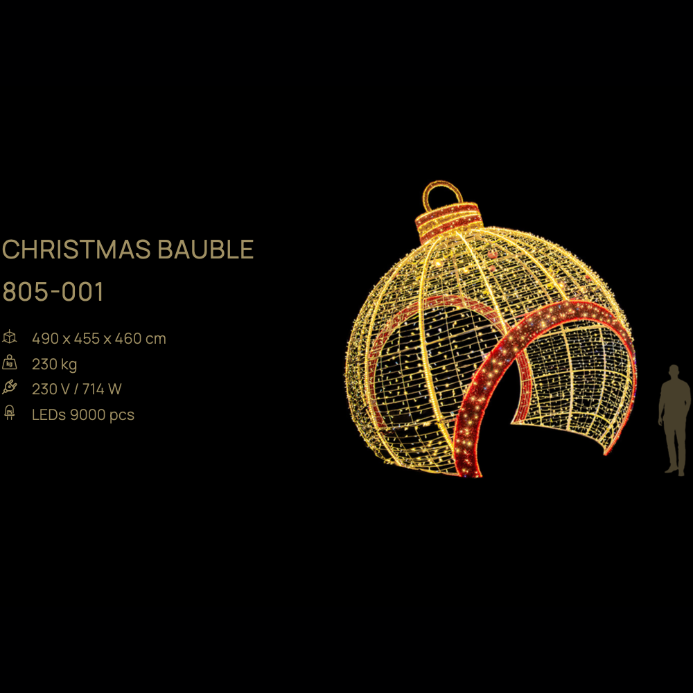 Christmas Bauble XL — LED figure, 640 × 585 × 600 cm