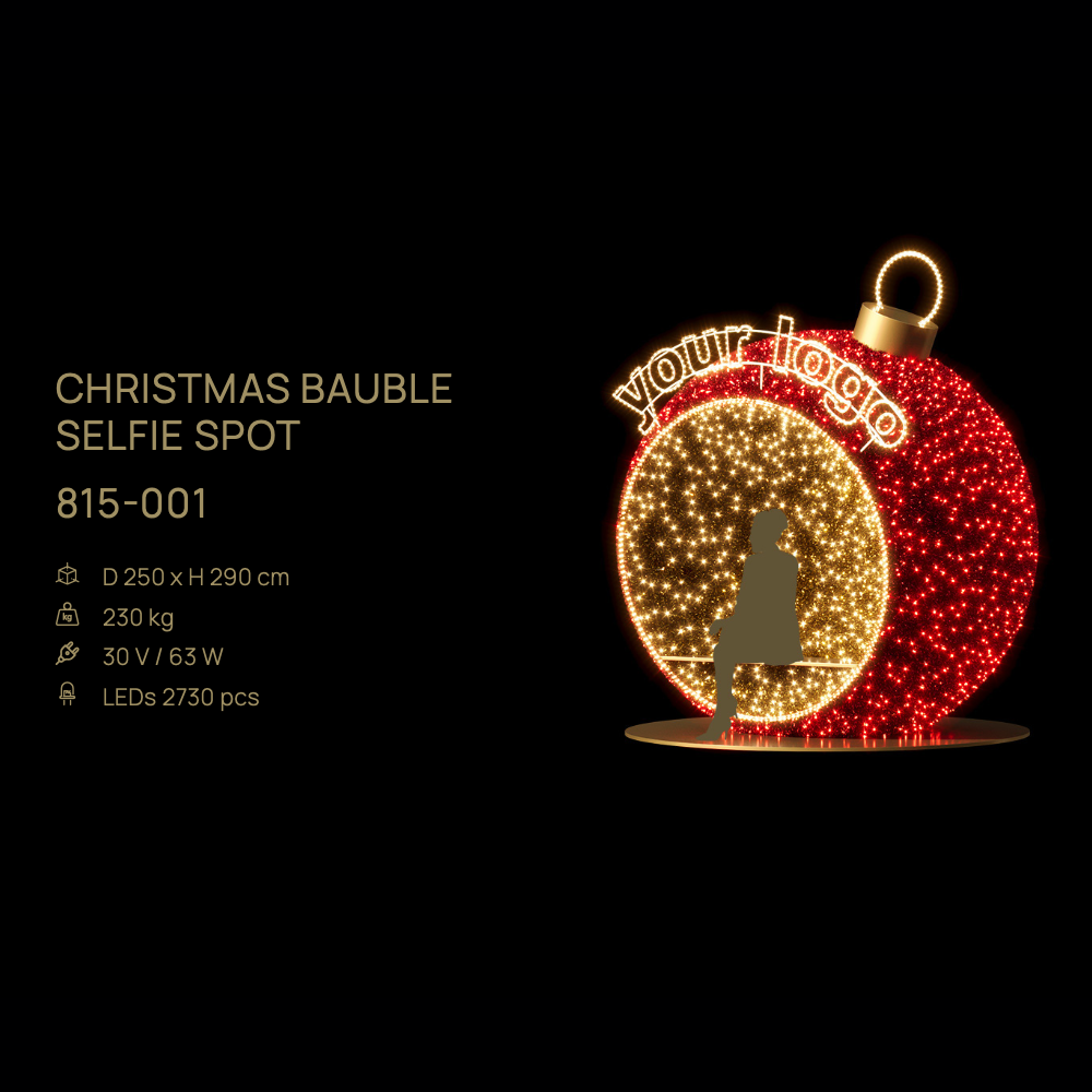 Christmas Bauble Selfie Spot — figură LED