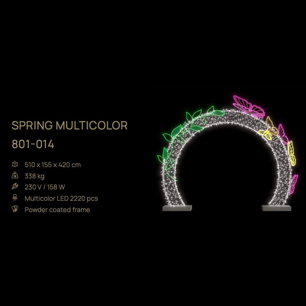 Spring Multicolor — figură LED, 510 × 155 × 420 cm