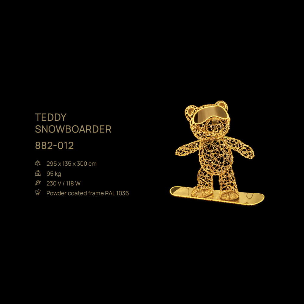 Teddy Snowboarder — figură LED