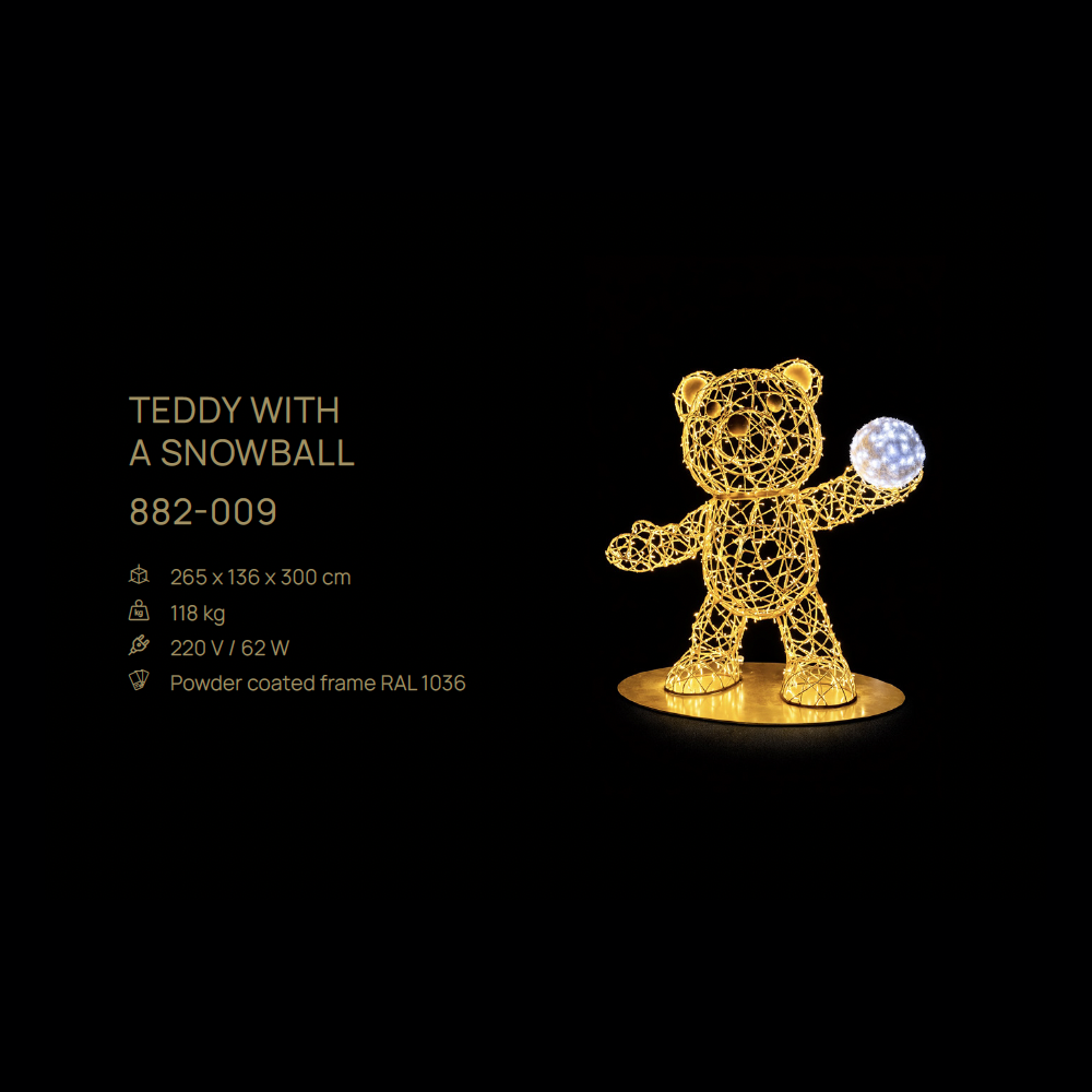 Teddy with a Snowball — figură LED